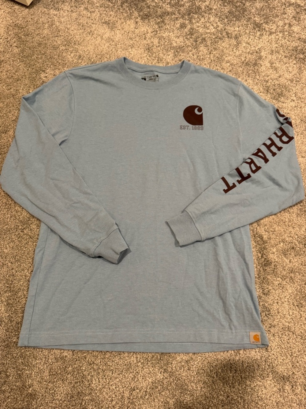Carhartt | Long-Sleeve Logo Tee - Light Blue